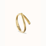 Golden Bangle Bracelet with Intertwined Organic Shapes - PUL2630ORO-UNO de 50-Renee Taylor Gallery