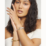 Silver Bangle Bracelet with Three Intertwined Organic Shapes - PUL2631MTL-UNO de 50-Renee Taylor Gallery