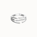 Silver Bangle Bracelet with Multiple Intertwined Organic Shapes - PUL2633MTL-UNO de 50-Renee Taylor Gallery