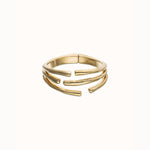 Golden Bangle Bracelet with Multiple Intertwined Organic Shapes - PUL2633ORO-UNO de 50-Renee Taylor Gallery