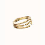 Golden Bangle Bracelet with Multiple Intertwined Organic Shapes - PUL2633ORO-UNO de 50-Renee Taylor Gallery