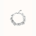 Silver Square Links Chain Bracelet - PUL2635MTL-UNO de 50-Renee Taylor Gallery