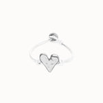 White Leather Bracelet with Silver Heart Detail - PUL2638BLCMTL-UNO de 50-Renee Taylor Gallery