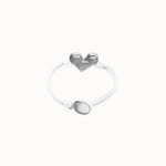 White Leather Bracelet with Silver Heart Detail - PUL2638BLCMTL-UNO de 50-Renee Taylor Gallery