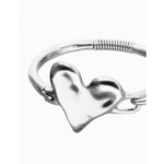 Silver Semi-Rigid Bracelet with Heart Detail - PUL2639MTL-UNO de 50-Renee Taylor Gallery