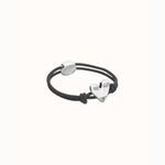 Black Elastic Thread Bracelet with Silver Heart - PUL2641NGRMTL-UNO de 50-Renee Taylor Gallery
