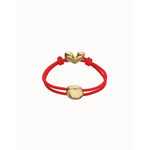 Beat Red Elastic Thread Bracelet with 18k Gold Plated Heart - PUL2641ROJORO-UNO de 50-Renee Taylor Gallery