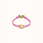 Pink Elastic Thread Bracelet with Golden Heart Charm - PUL2641RSAORO-UNO de 50-Renee Taylor Gallery