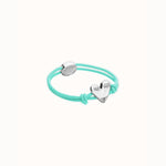 Turquoise Elastic Thread Bracelet with Silver Heart Charm - PUL2641TQSMTL-UNO de 50-Renee Taylor Gallery