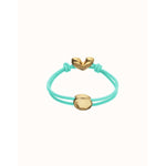 Turquoise Elastic Thread Bracelet with Golden Heart Charm - PUL2641TQSORO-UNO de 50-Renee Taylor Gallery