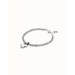 Silver Chain Bracelet with Small Heart Detail - PUL2642MTL-UNO de 50-Renee Taylor Gallery