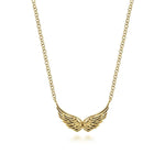 14K Yellow Gold Angel Wings Pendant Necklace – NK6477Y4JJJ-Gabriel & Co.-Renee Taylor Gallery