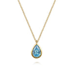 14K Yellow Gold Blue Topaz Pendant Necklace – NK7672Y4JBT-Gabriel & Co.-Renee Taylor Gallery