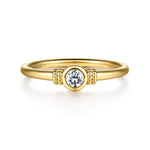 14K Yellow Gold Bujukan White Sapphire Bezel Promise Ring Bujukan Collection - LR53060Y4JWS-Gabriel & Co.-Renee Taylor Gallery