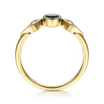 14K Yellow Gold Diamond and Sapphire 3 Stone Promise Ring Color Collection (Gaby ) - LR51605Y45SA-Gabriel & Co.-Renee Taylor Gallery