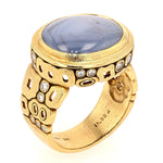 18K, Diamond and Star Sapphire "Garden" Ring - R-105