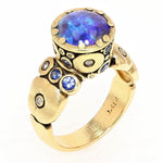18K Sapphire and Diamond "Orchard" Black Crystal Opal Ring - R-129S-Alex Sepkus-Renee Taylor Gallery