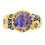 18K Sapphire and Diamond "Orchard" Black Crystal Opal Ring - R-129S-Alex Sepkus-Renee Taylor Gallery