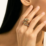 Naga 14K Gold Diamond Pave Double Wrap Ring - RGG603762DIX-John Hardy-Renee Taylor Gallery