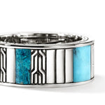 Carved Chain Ring, Sterling Silver, Hardstones - RMS988021TQMH-John Hardy-Renee Taylor Gallery