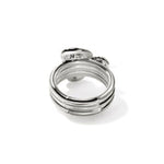 Pebble Stacking Rings, Sterling Silver, Gold, Black Sand Diamond Pavé - RZZP987482MDI-John Hardy-Renee Taylor Gallery