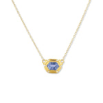 Sun Cornflower Blue Sapphire Necklace with Diamond by Lika Behar