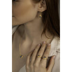 Sun Cornflower Blue Sapphire Necklace with Diamond by Lika Behar