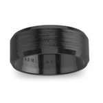 Custom 14K White Gold Black Rhodium Brushed Men's Band - SODW0056831-Gabriel & Co.-Renee Taylor Gallery