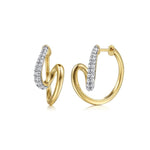 Selene - 14K White Yellow Gold Diamond Swirl Intricate Hoop Earrings - EG15535M45JJ-Gabriel & Co.-Renee Taylor Gallery