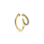 Selene - 14K White Yellow Gold Diamond Swirl Intricate Hoop Earrings - EG15535M45JJ-Gabriel & Co.-Renee Taylor Gallery