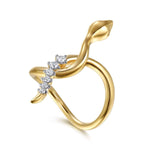 14K Yellow Gold Diamond Snake Twisted Ring - LR52974Y45JJ-Gabriel & Co.-Renee Taylor Gallery