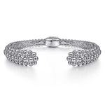 Sterling Silver Bujukan Beaded Split Bangle - BG4592-62SVJJJ-Gabriel & Co.-Renee Taylor Gallery