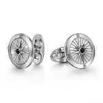 925 Sterling Silver Compass Cufflinks with Black Spinel Stone - CL20015SVJBS-Gabriel & Co.-Renee Taylor Gallery