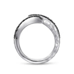 925 Sterling Silver Hammered Black Spinel Wrap Ring - LR51209SVJBS-Gabriel & Co.-Renee Taylor Gallery