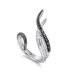 925 Sterling Silver Hammered Black Spinel Wrap Ring - LR51209SVJBS-Gabriel & Co.-Renee Taylor Gallery
