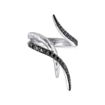 925 Sterling Silver Hammered Black Spinel Wrap Ring - LR51209SVJBS-Gabriel & Co.-Renee Taylor Gallery