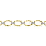14K Yellow & White Gold Twisted Rope Oval Link Bracelet with Diamond Connectors - TB4273M45JJ-Gabriel & Co.-Renee Taylor Gallery