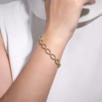 14K Yellow & White Gold Twisted Rope Oval Link Bracelet with Diamond Connectors - TB4273M45JJ-Gabriel & Co.-Renee Taylor Gallery