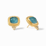 Tudor Stud Earrings - Iridescent Peacock Blue-Julie Vos-Renee Taylor Gallery