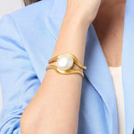Wave Stone Cuff-Turquoise Blue - C130GTQ00-Julie Vos-Renee Taylor Gallery