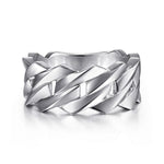 Wide 925 Sterling Silver Chain Link Band in High Polished Finish - MR52061SVJJJ-Gabriel & Co.-Renee Taylor Gallery