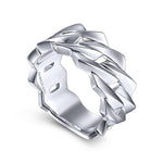 Wide 925 Sterling Silver Chain Link Band in High Polished Finish - MR52061SVJJJ-Gabriel & Co.-Renee Taylor Gallery