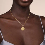 14K Yellow Gold Diamond Bujukan Libra Medallion Pendant - PT7573Y45JJ-Gabriel & Co.-Renee Taylor Gallery