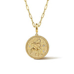 14K Yellow Gold Diamond Bujukan Sagittarius Medallion Pendant - PT7575Y45JJ-Gabriel & Co.-Renee Taylor Gallery
