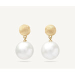 18K Yellow Gold Small Pearl Drop Earrings - OB1011 PL01 Y 02-Marco Bicego-Renee Taylor Gallery