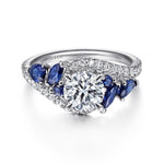 14K White Gold Bypass Round Sapphire and Diamond Engagement Ring Mount - ER15328R4W44SA-Gabriel & Co.-Renee Taylor Gallery