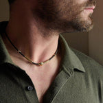 3mm Leather Necklace with 18kt Gold, Silver, and White Diamond Pavé Nugget - C2163-Misani Milano-Renee Taylor Gallery