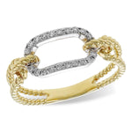 14K Yellow Gold Diamond Link Statement Ring - D6001-Allison Kaufman-Renee Taylor Gallery