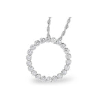 14K White Gold Diamond Circle Pendant Necklace - N8280-Allison Kaufman-Renee Taylor Gallery
