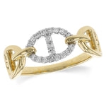 14K Yellow Gold Diamond Link Ring - D5985-Allison Kaufman-Renee Taylor Gallery